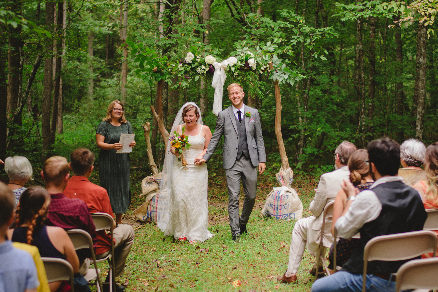 Bride and groom at Big Ridge State Park wedding.
