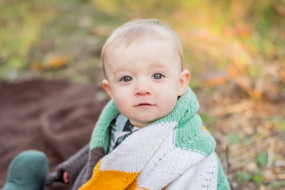 Baby wrapped in a blanket at Meads Quarry in Knoxville.