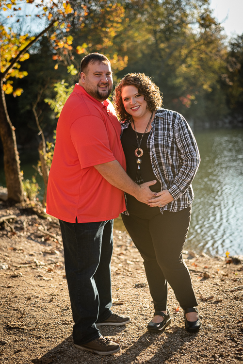 A couple at Meads Quarry for their maternity portraits.