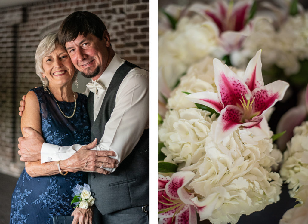 A collage from a wedding at the historic Foundry on the Fair Site.